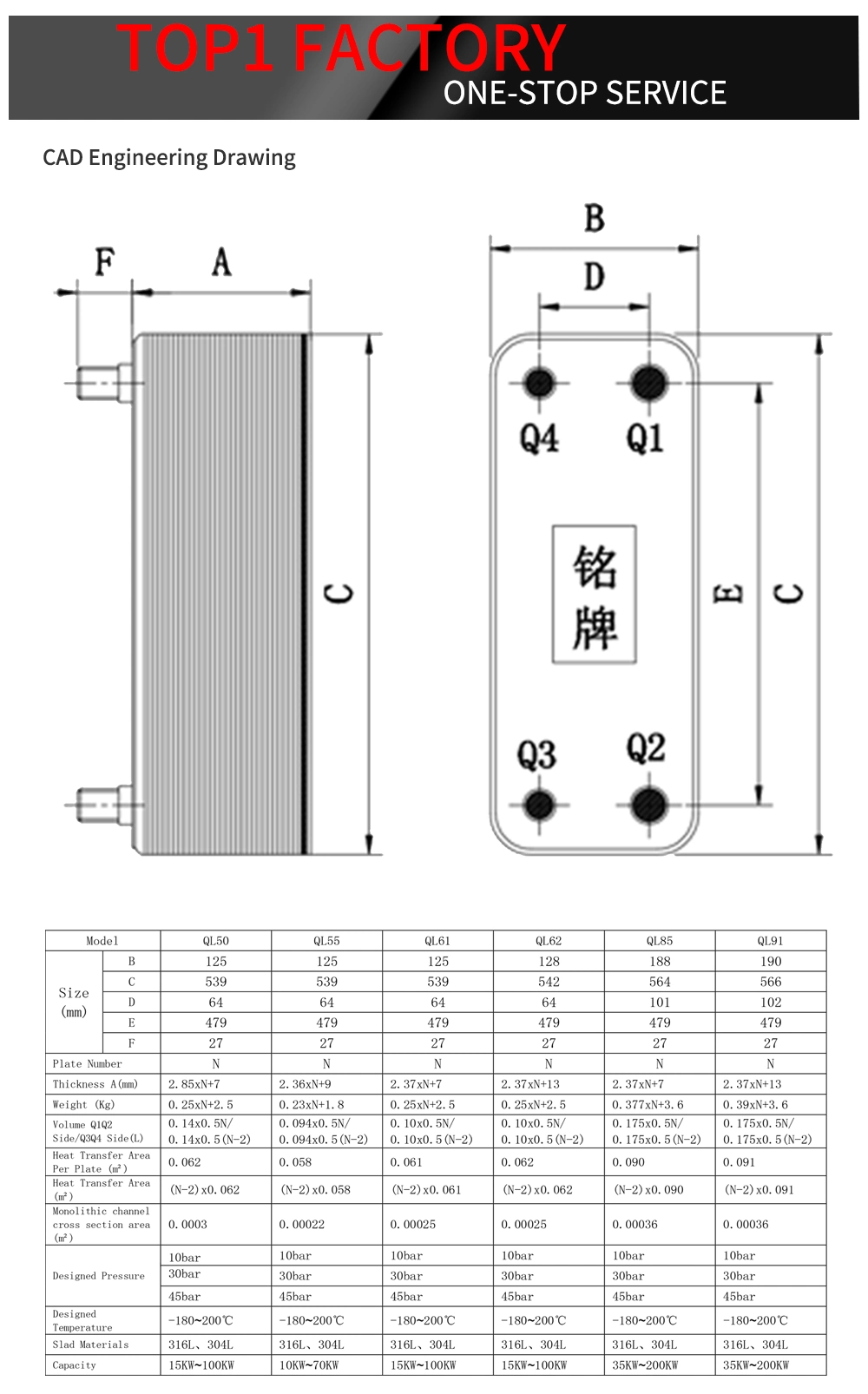 Food Grade Liquid to Liquid Brazed Plate Heat Exchanger for Potable Water